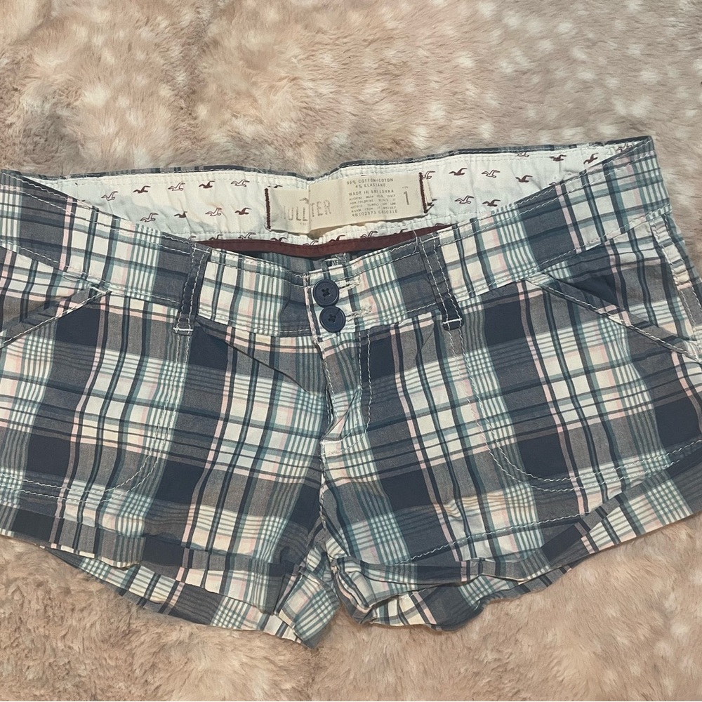 Pink and Blue Hollister Plaid Shorts